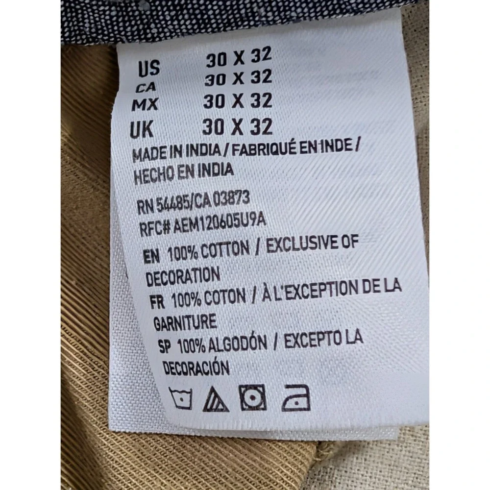 American Eagle Chino Pants Mens 30x32 Khaki Original Straight Casual‎ Preppy